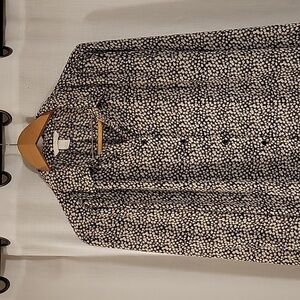 H&M black tiny floral pattern blouse